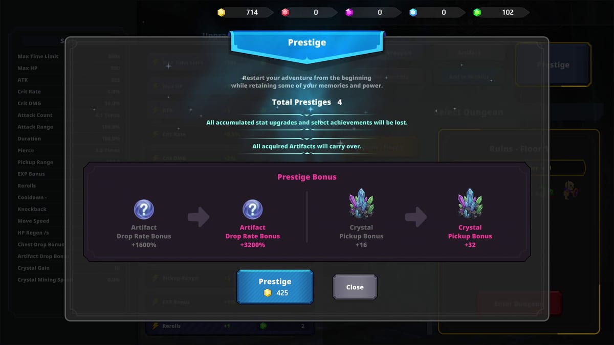 Limitless Survivor Artifact and loot screenshot